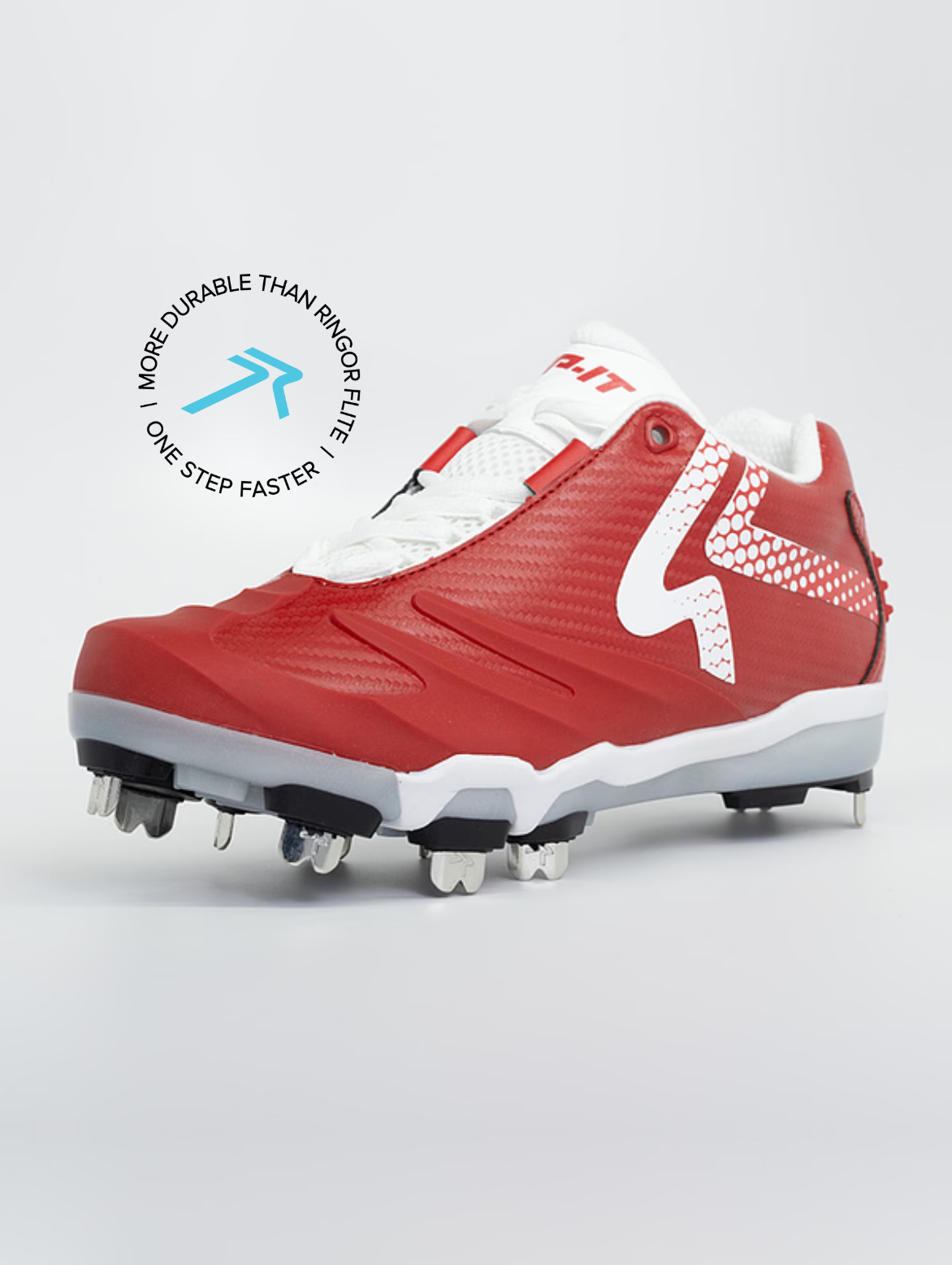 Red softball cleats sales
