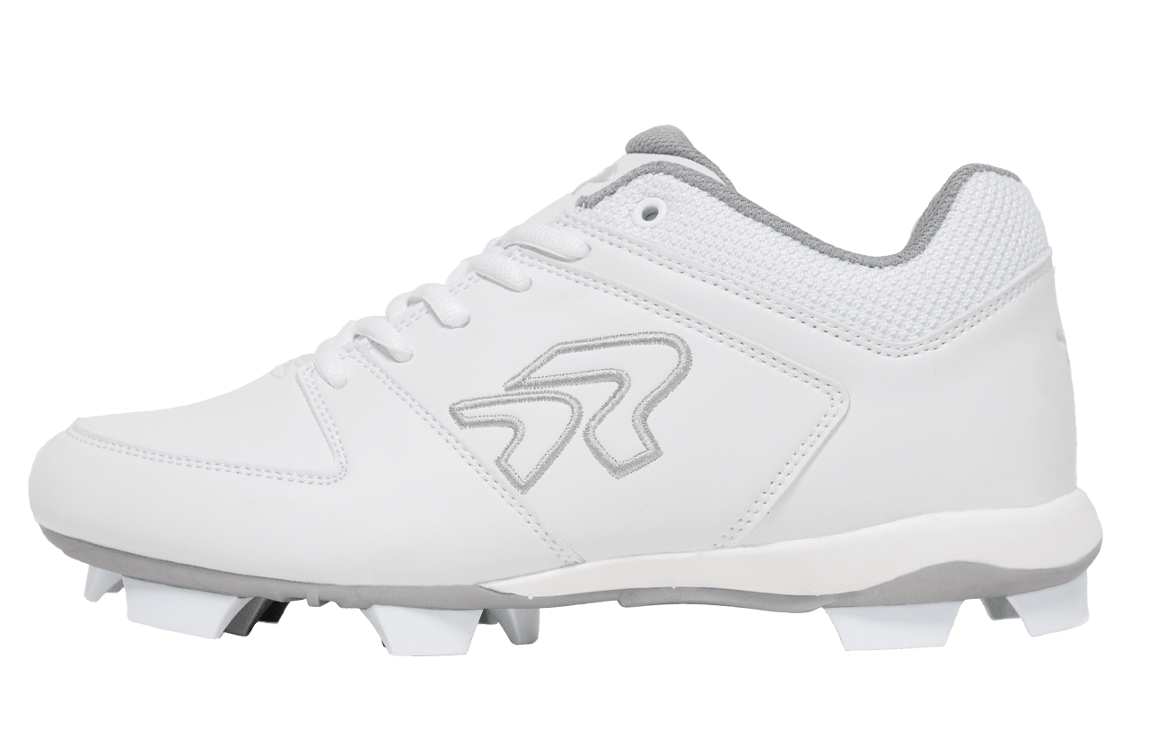 Ringor Flite Crampons de softball en métal pour femme Blanc et argent Ringor Flite Crampons de softball en métal pour femme Blanc et argent