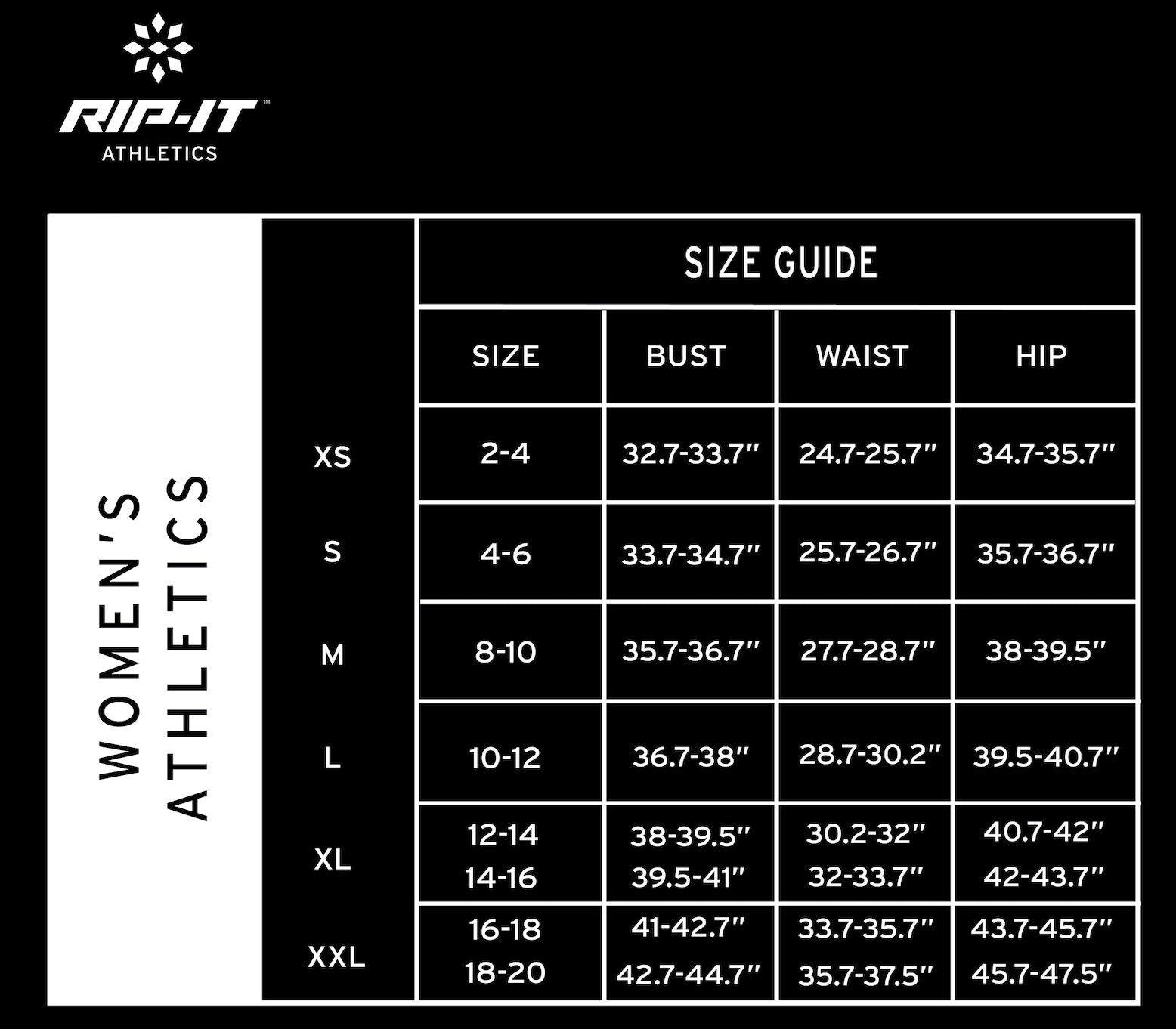 Rip-It Size Chart